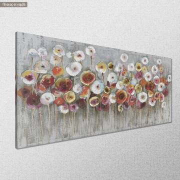 Canvas print Flowers in many colours panoramic Framed canvas View 1 2