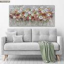 Canvas print Flowers in many colours, panoramic