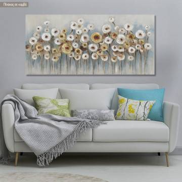 Canvas print Flowers in many colours I, panoramic