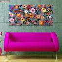 Canvas print Flowers in many colours II, panoramic