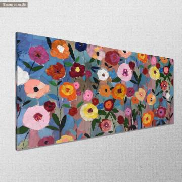 Canvas print Flowers in many colours II panoramic Framed canvas View 1 2