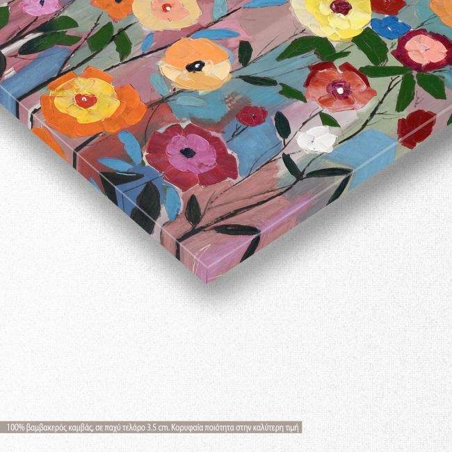 Canvas print Flowers in many colours II, panoramic