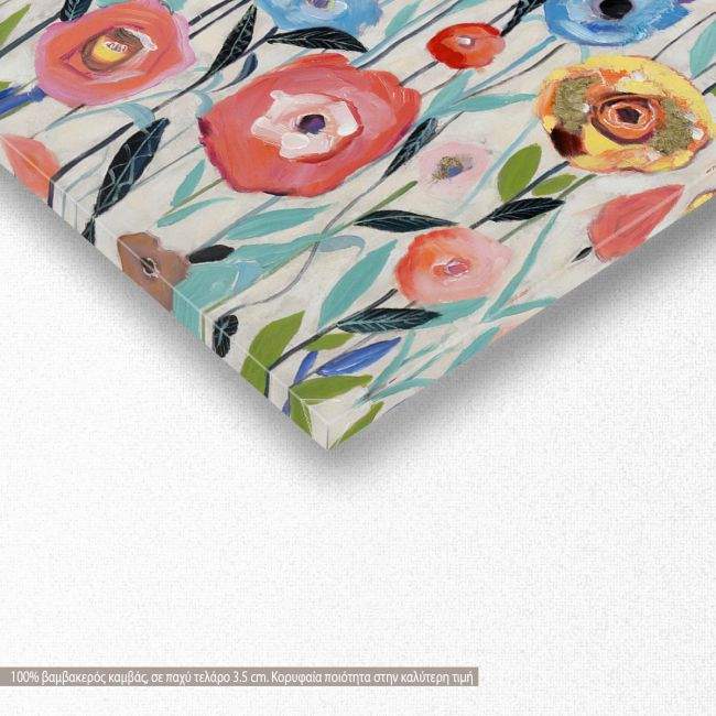 Canvas print Flowers in many colours III, panoramic