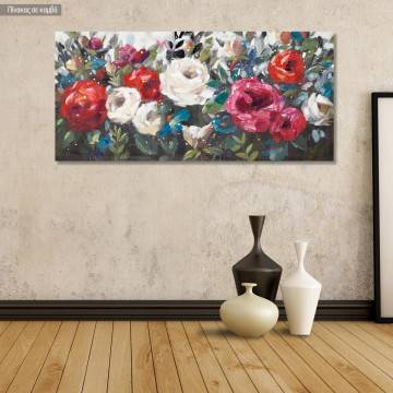 Canvas print Flowers in many colours IV, panoramic