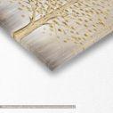 Canvas print Golden tree and leaves, panoramic
