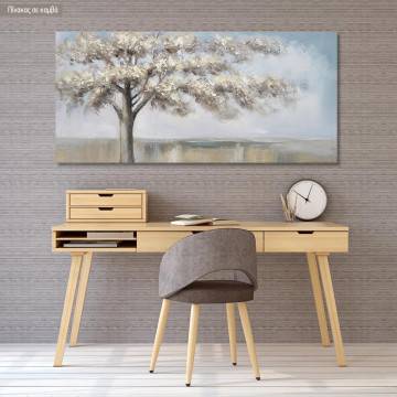 Πίνακας σε καμβά An autumn tree, πανοραμικός