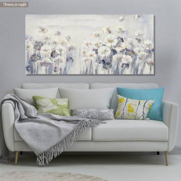 Canvas print White flowers, panoramic