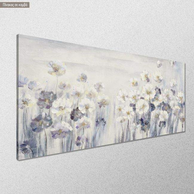 Canvas print White flowers, panoramic