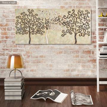 Canvas print Mosaic trees, panoramic
