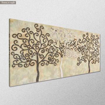 Πίνακας σε καμβά Mosaic trees πανοραμικός Καμβάς τελαρωμένος Όψη 1 2