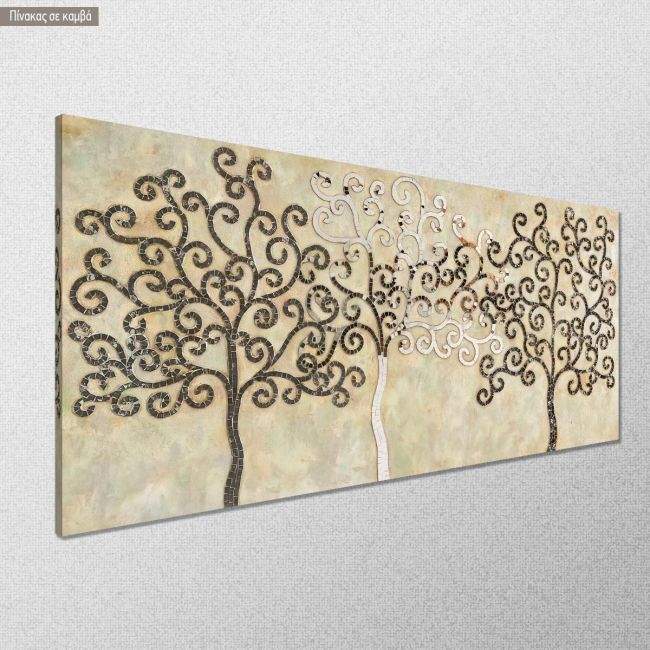 Πίνακας σε καμβά Mosaic trees, πανοραμικός, κοντινό