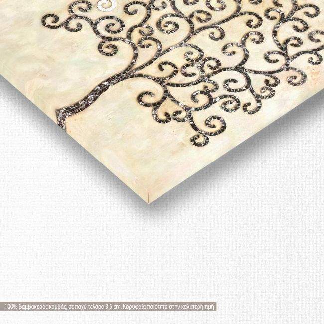 Πίνακας σε καμβά Mosaic trees, πανοραμικός, λεπτομέρεια