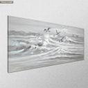 Canvas print Over the gray sea, panoramic