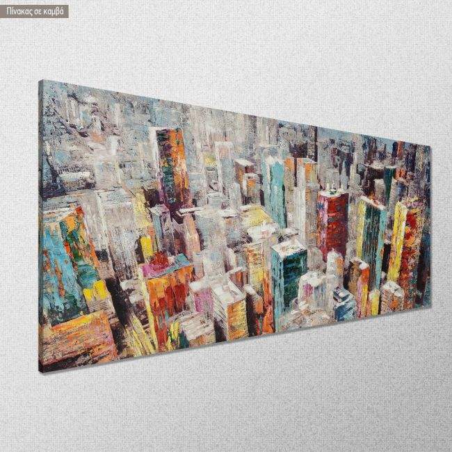Πίνακας σε καμβά Colorful city, πανοραμικός, κοντινό