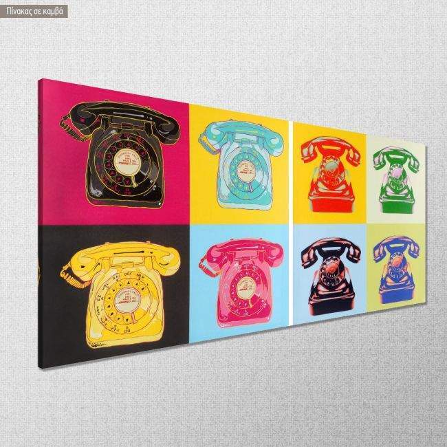 Πίνακας σε καμβά Pop art phones, πανοραμικός, κοντινό