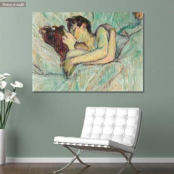 Canvas print The kiss green Henri Toulouse-Lautrec Framed canvas View 1 2