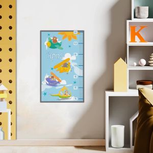 Wall stickers height measureanimals Planes and helicopter with animals