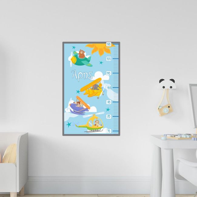 Wall stickers height measureanimals Planes and helicopter with animals