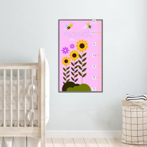 Wall stickers height measure Bees and flowers 2