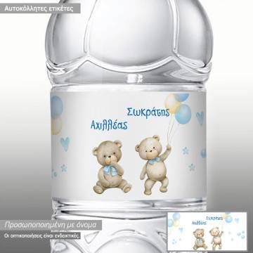 Sticker labelCute twins bears