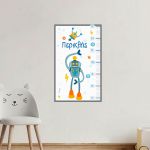 Wall stickers height measure little robots