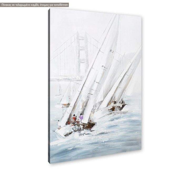 Πίνακας σε καμβά White sails, κοντινό