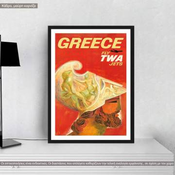 Greece by TWA I, κάδρο, μαύρη κορνίζα 