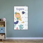 Wall stickers height measure little Mermaid