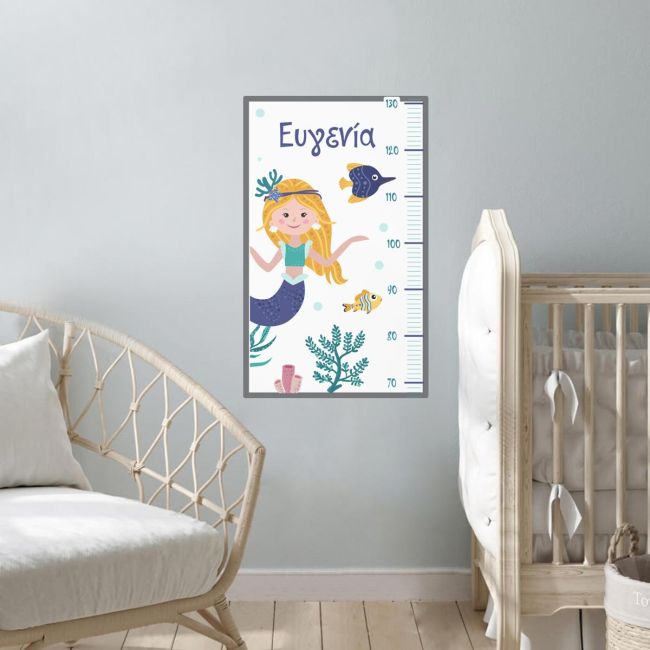 Wall stickers height measure little Mermaid