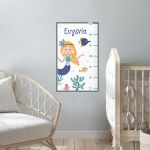 Wall stickers height measure little Mermaid