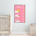 Wall stickers height measure Sun Clouds and rainbow