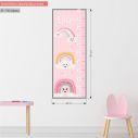 Wall stickers height measure Rainbow and clouds