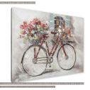 Πίνακας σε καμβά Red bicycle, red flowers, κοντινό