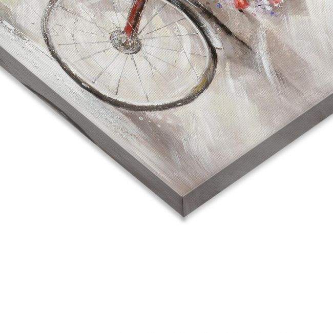 Πίνακας σε καμβά Red bicycle, red flowers, λεπτομέρεια