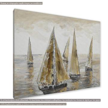 Canvas print Sailing in brown colors Framed canvas View 1 2