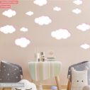 Αυτοκόλλητα τοίχου παιδικά σύννεφα ροζ σε διάφορα μεγέθη