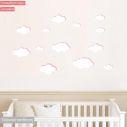 Kids wall stickers pink clouds various sizes
