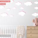 Kids wall stickers pink clouds various sizes