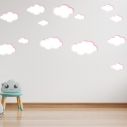 Αυτοκόλλητα τοίχου παιδικά σύννεφα ροζ σε διάφορα μεγέθη