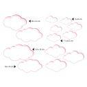 Kids wall stickers pink clouds various sizes