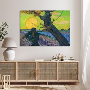 Πίνακας ζωγραφικής The sower green Vincent van Gogh Καμβάς τελαρωμένος Όψη 1 2