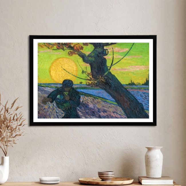 Πίνακας ζωγραφικής The sower green Vincent van Gogh  Αφίσα πόστερ με μαύρη κορνίζα Όψη 6