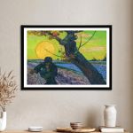 Canvas print The sower green Vincent van Gogh  Poster with black frame View 6