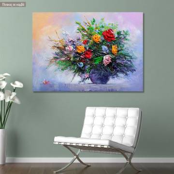 Πίνακας σε καμβά Oil painting flowers