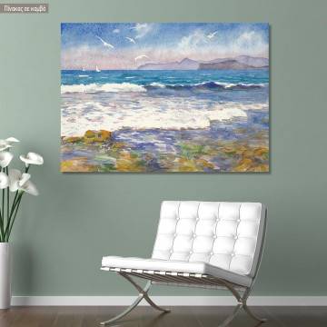 Πίνακας σε καμβά κύματα και γλάροι, Fresh breeze