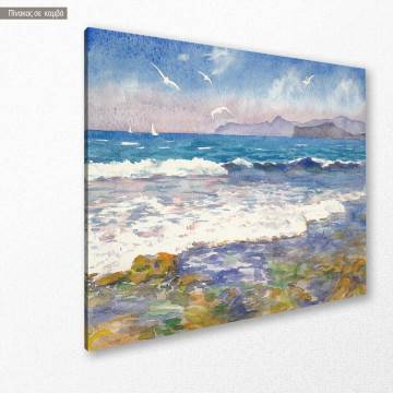 Πίνακας σε καμβά κύματα και γλάροι, Fresh breeze 2