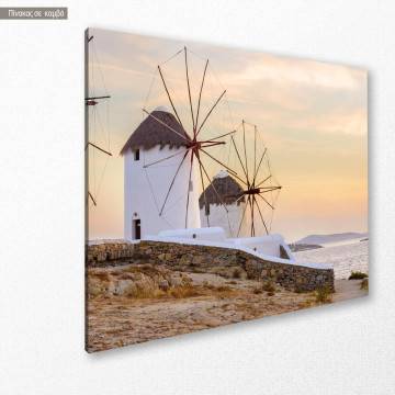 Canvas print Windmills in ChoraMykonos Framed canvas View 1 2