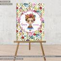 Canvas print welcome to my baptism , Cute floral Fridha II