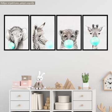 Poster print jungle animals bubble