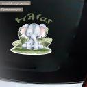 Baby car sticker watercolor baby elephant personalized